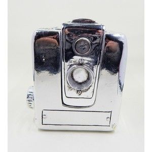 Kodak Brownie Hawkeye Camera Silver Chrome Stash Box